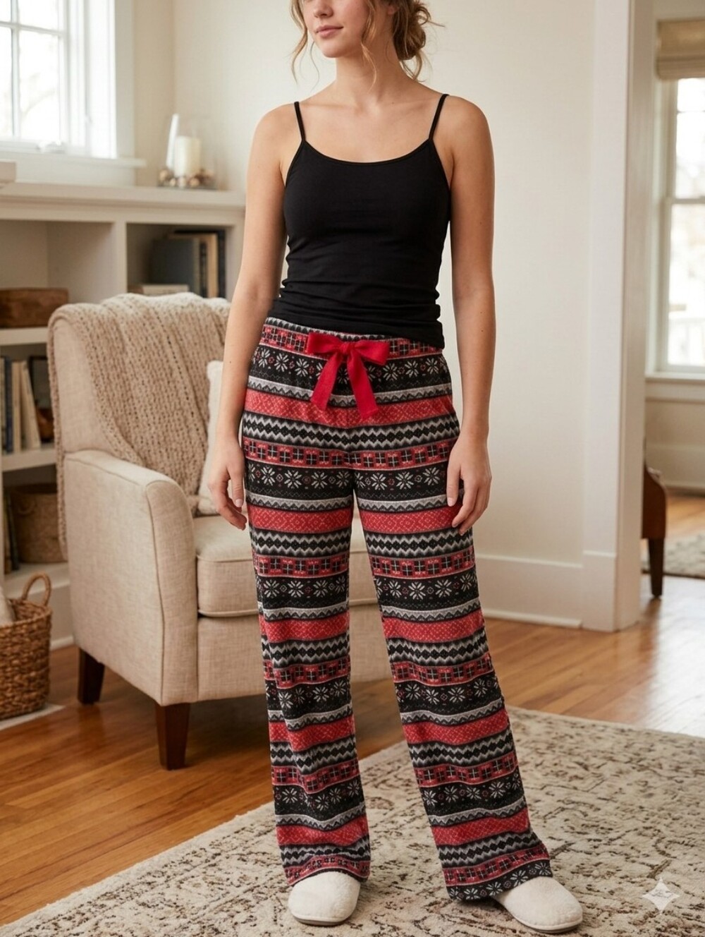 Ardene Cozy Nordic Print Lounge Pants, size XL